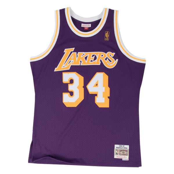 Shaquille O'Neal Los Angeles Lakers HWC Throwback NBA Khaki Black