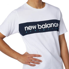 New Balance Men Athletics Linear Tee White MT11548-WHT - T-SHIRTS - Canada