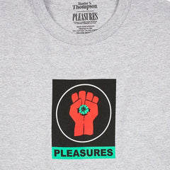 Pleasures Men Badge T-Shirt Heather Grey - T-SHIRTS - Canada