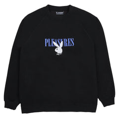 Pleasures Men x PLAYBOY Bunny Logo Crewneck Black - SWEATERS - Canada