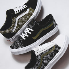 Vans Men Old Skool Paisley Suede Black Olive VN0A5JMIBKO - FOOTWEAR - Canada